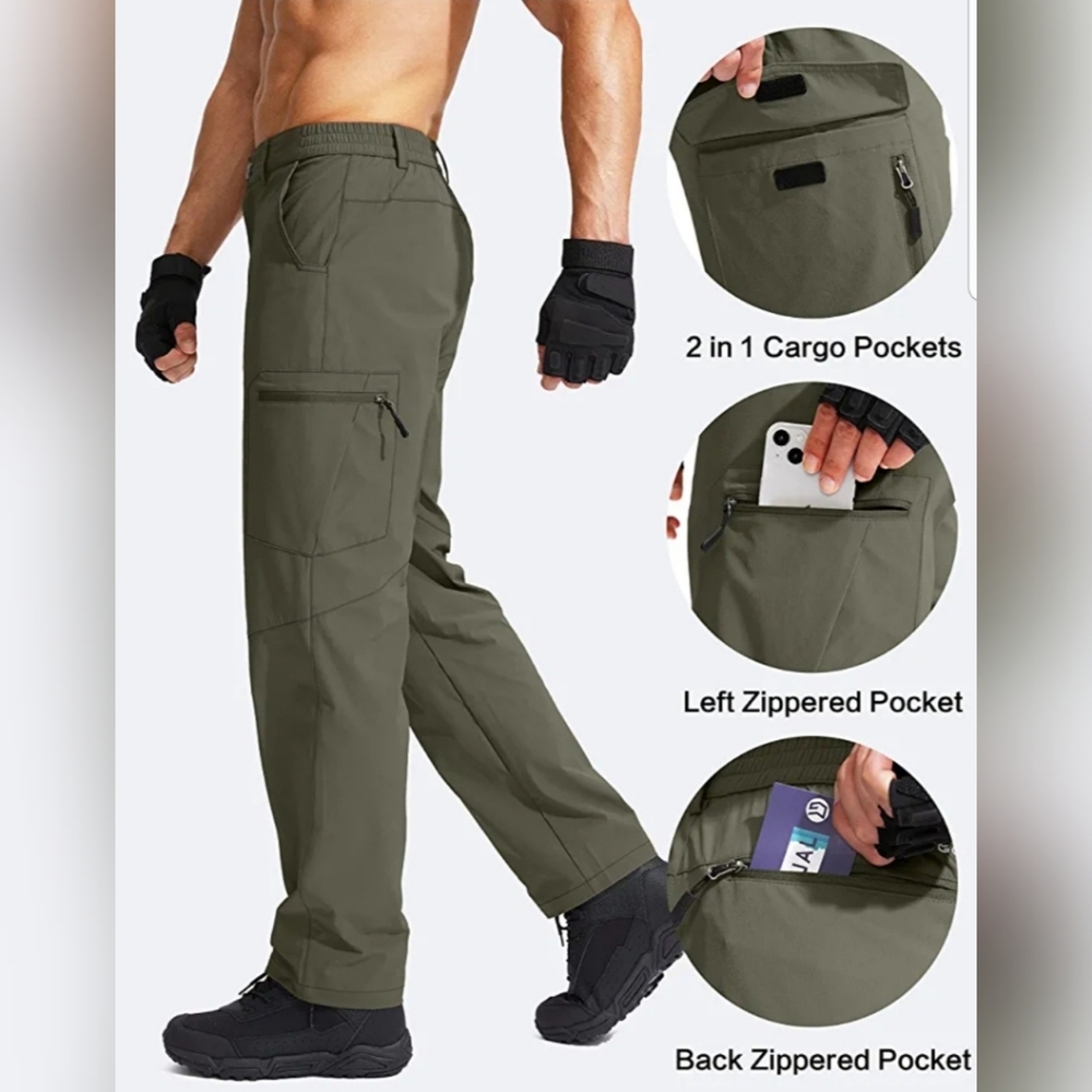 🐬Men's Hiking Cargo Pants Water Resistant Quick - Picture 2 of 5